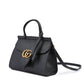 Gucci Black Leather GG Marmont Handbag