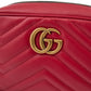 Gucci Red Leather GG Marmont Camera Bag