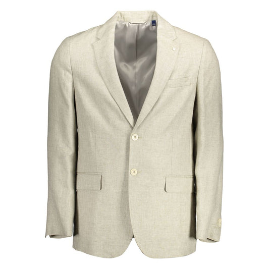 Gant Beige Linen Men Jacket Mens Blazer