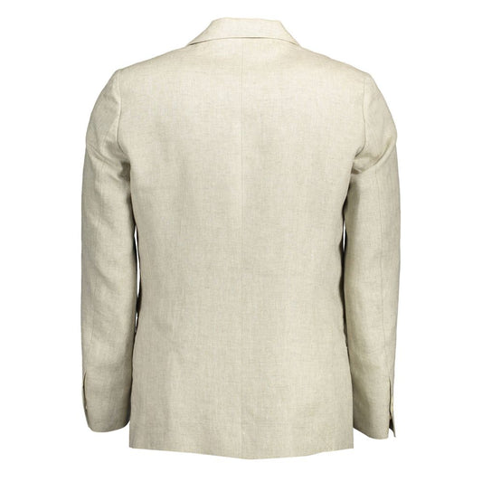 Gant Beige Linen Men Jacket Mens Blazer