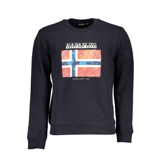 Napapijri Blue Cotton Men Sweater Mens Sweater