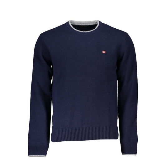 Napapijri Blue Fabric Men Sweater Mens Sweater