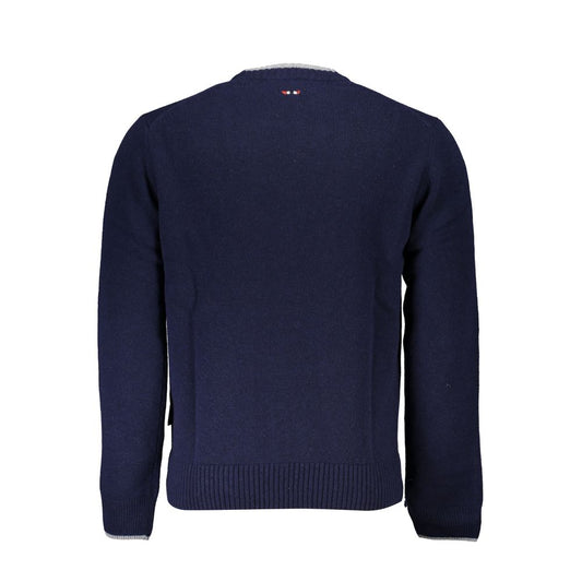 Napapijri Blue Fabric Men Sweater Mens Sweater