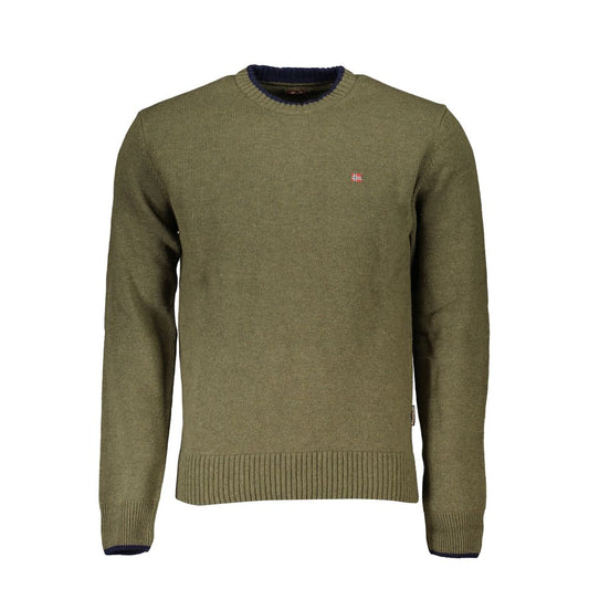 Napapijri Green Fabric Men Sweater Mens Sweater