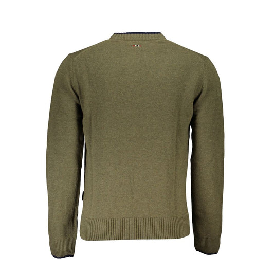 Napapijri Green Fabric Men Sweater Mens Sweater