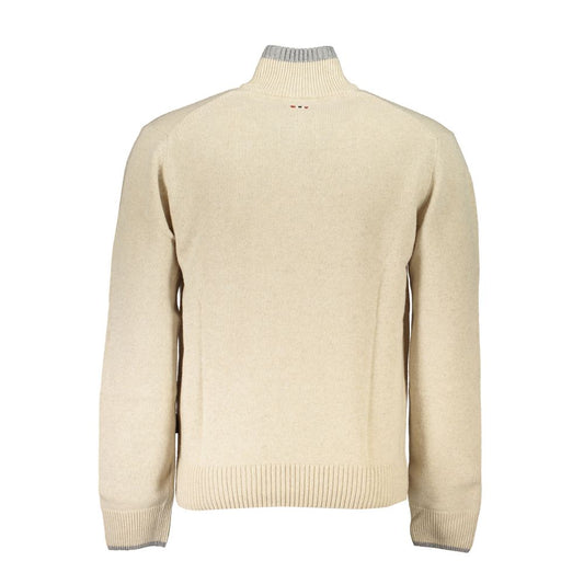 Napapijri Beige Fabric Men Sweater Mens Sweater