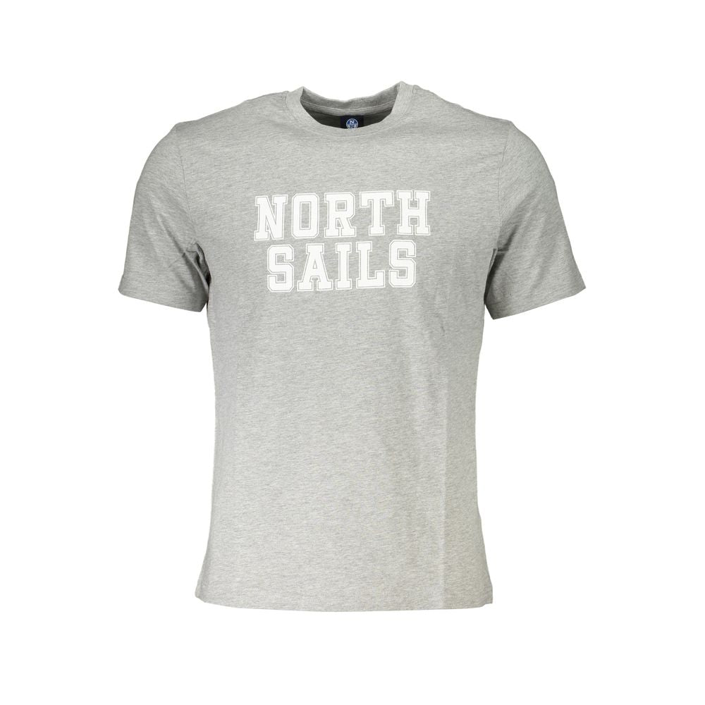North Sails Gray Cotton T-Shirt Mens T-Shirt