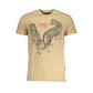 Cavalli Class Beige Cotton T-Shirt Mens T-Shirt