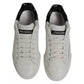 Dolce & Gabbana White Black Logo Portofino Men Sneaker Shoe