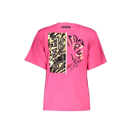 Cavalli Class Pink Cotton T-Shirt