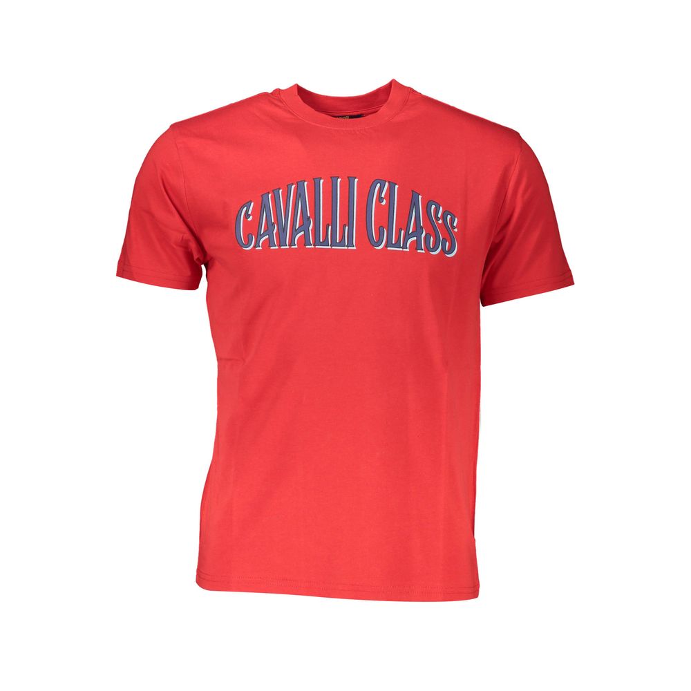 Cavalli Class Red Cotton Men T-Shirt Mens T-Shirt
