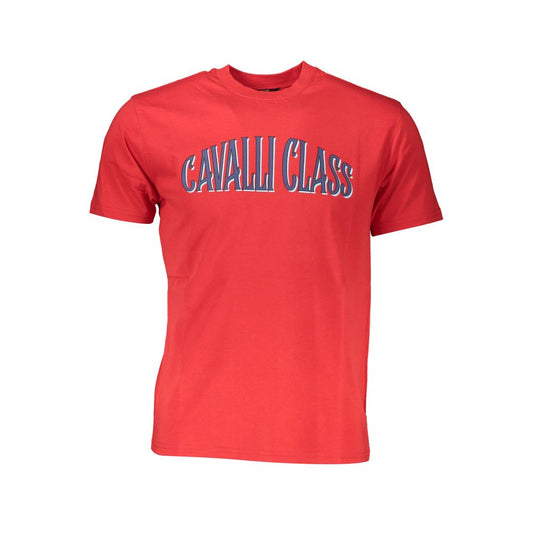 Cavalli Class Red Cotton Men T-Shirt Mens T-Shirt