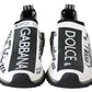 Dolce & Gabbana White Black Slip On Sorrento Sneakers