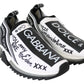 Dolce & Gabbana White Black Slip On Sorrento Sneakers