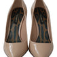 Dolce & Gabbana Beige Patent Leather Stiletto Heel Pumps