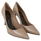 Dolce & Gabbana Beige Patent Leather Stiletto Heel Pumps