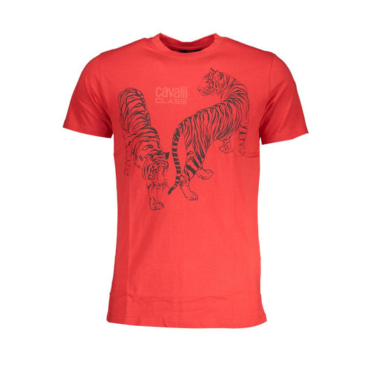 Cavalli Class Red Cotton T-Shirt Mens T-Shirt