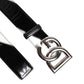 Dolce & Gabbana Black White Leather DG Metal Buckle Belt