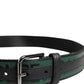 Dolce & Gabbana Green Black Polyester DG Logo Buckle Belt