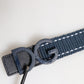 Dolce & Gabbana Blue Cotton Leather DG Logo Metal Buckle Belt