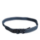 Dolce & Gabbana Blue Cotton Leather DG Logo Metal Buckle Belt