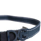 Dolce & Gabbana Blue Cotton Leather DG Logo Metal Buckle Belt