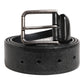 Dolce & Gabbana Black Classic Leather Metal Buckle Belt