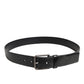 Dolce & Gabbana Black Classic Leather Metal Buckle Belt