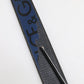 Dolce & Gabbana Black Blue DG Logo Silver Metal Buckle Belt