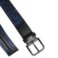 Dolce & Gabbana Black Blue DG Logo Silver Metal Buckle Belt