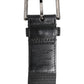 Dolce & Gabbana Black White DG Logo Brass Metal Buckle Belt