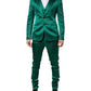 Dolce & Gabbana Green Silk 3 Piece Single Breasted Suit
