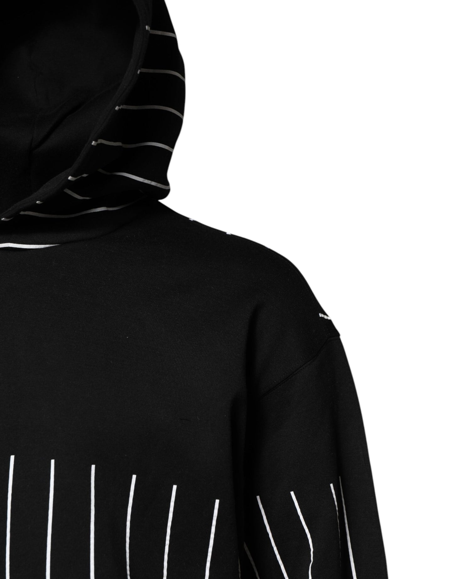 Dolce & Gabbana Black White Stripe Hooded Sweatshirt Sweater Mens Sweater