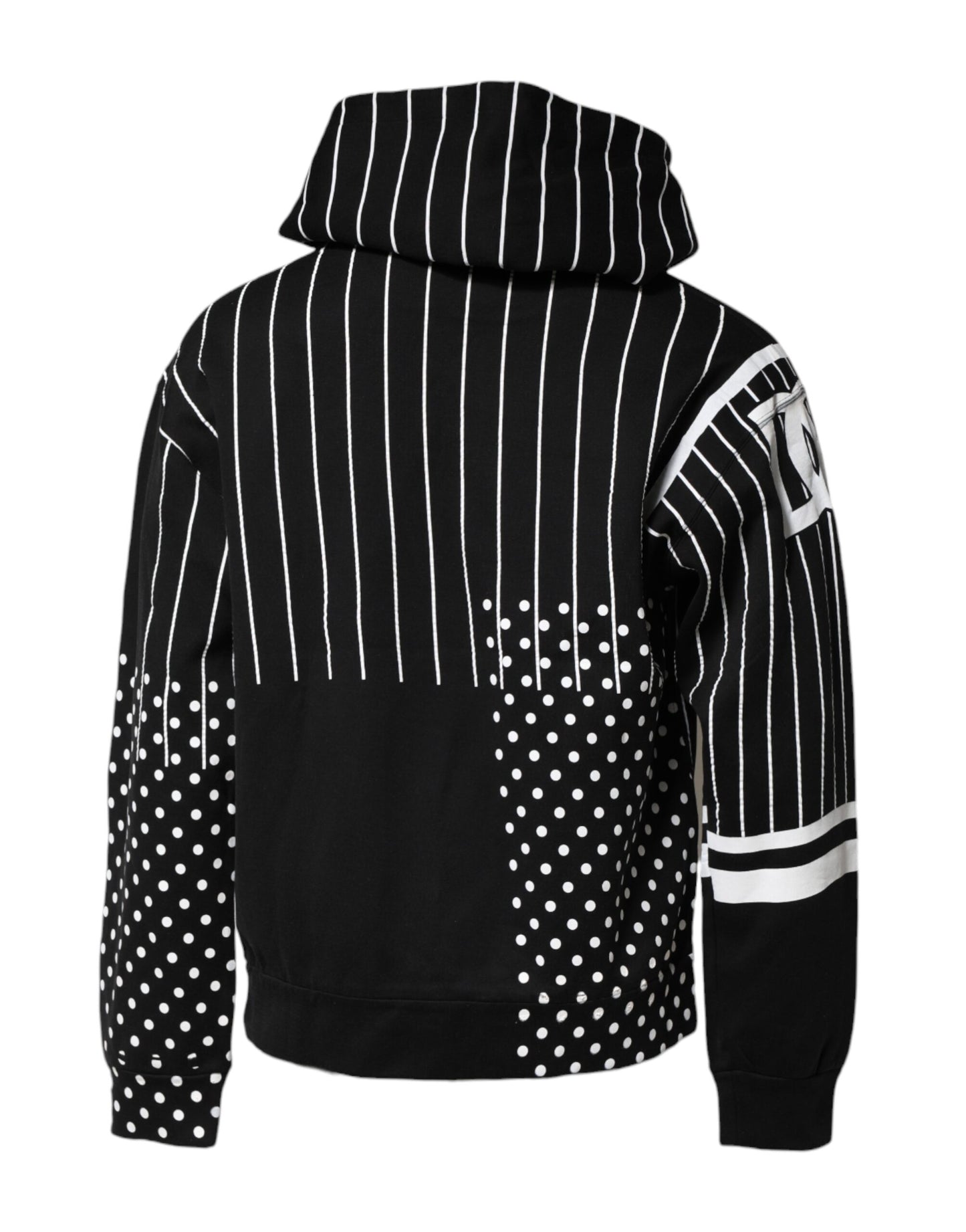 Dolce & Gabbana Black White Stripe Hooded Sweatshirt Sweater Mens Sweater