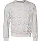 Dolce & Gabbana White Embossed Logo Cotton Crew Neck Sweater