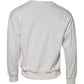 Dolce & Gabbana White Embossed Logo Cotton Crew Neck Sweater