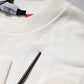 Dolce & Gabbana White Embossed Logo Cotton Crew Neck Sweater