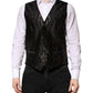 Dolce & Gabbana Black Lurex Dress Formal Men Waistcoat Vest