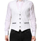 Dolce & Gabbana White Sequined Dress Formal Waistcoat Vest