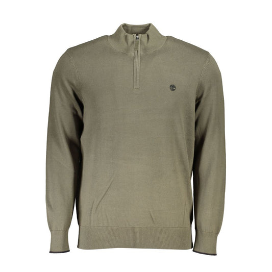 Timberland Organic Cotton Half Zip Sweater - Lush Green Mens Sweater