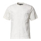Dolce & Gabbana White Cotton Logo Embossed Crew Neck T-shirt