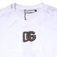 Dolce & Gabbana White Logo Embroidery Crew Neck T-shirt