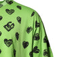 Dolce & Gabbana Green Heart Print Cotton Crew Neck T-shirt