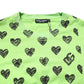 Dolce & Gabbana Green Heart Print Cotton Crew Neck T-shirt