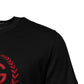 Dolce & Gabbana Black Cotton Embroidered Crew Neck T-shirt