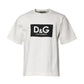 Dolce & Gabbana White Cotton DG Logo Print Round Neck T-shirt