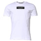 Dolce & Gabbana White Cotton Logo Patch Crew Neck T-shirt