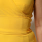 Dolce & Gabbana Yellow One Shoulder Side Slit Midi Dress