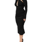 Dolce & Gabbana Black Long Sleeves Sheath Midi Dress