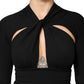 Dolce & Gabbana Black Long Sleeves Sheath Midi Dress
